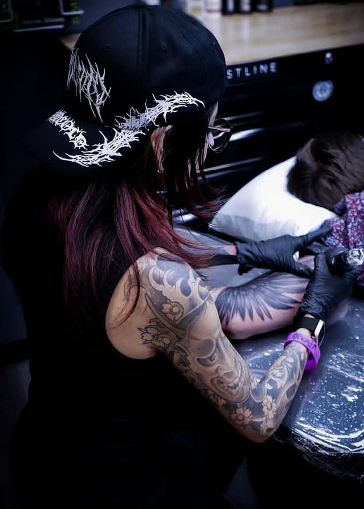 Nathaly Hernandez, blackwork and gothic tattoo artist at Inkcredible Tattoo in Virginia Beach